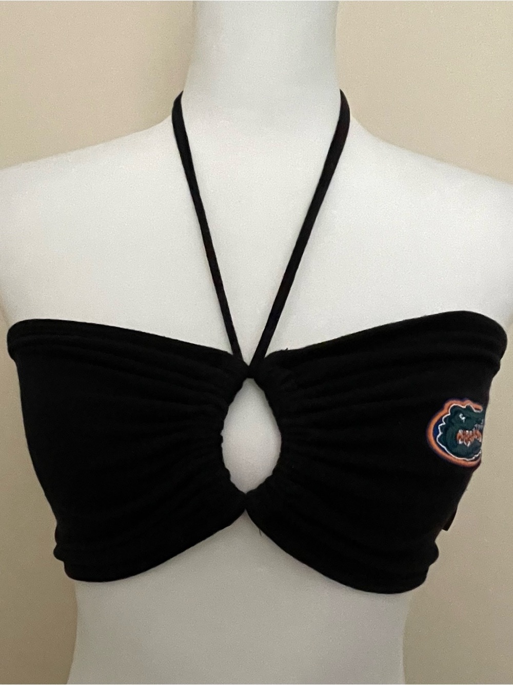 Hype and Vice “Slam Dunk” Black Halter Bandeau Top w/UF Gators Logo, Size M - Picture 1 of 7